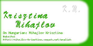 krisztina mihajlov business card